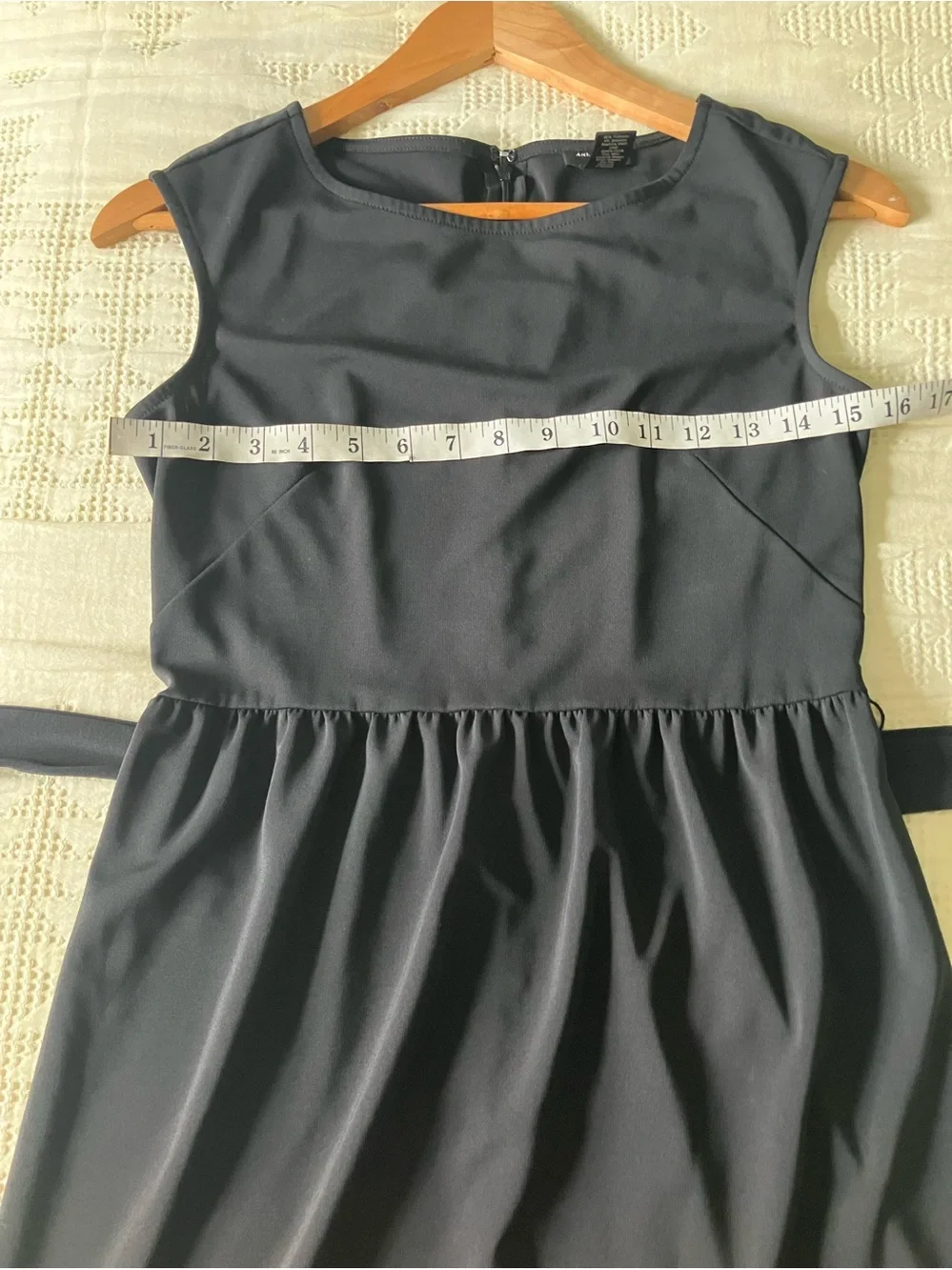 ANN TAYLOR Black and Tan Color Block Belted A-Line Tank Dress Size 2P